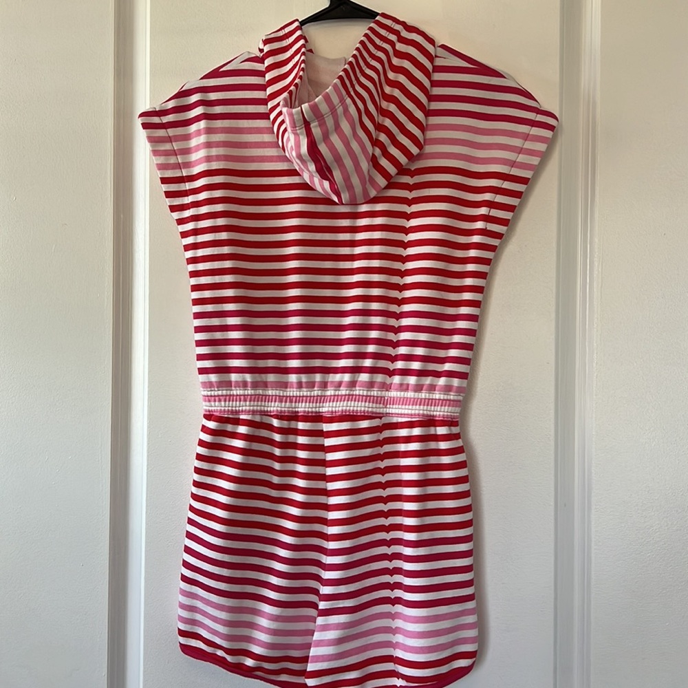Hunter x Target adorable zip hooded striped romper 14/16 red pink beach day - Picture 6 of 6